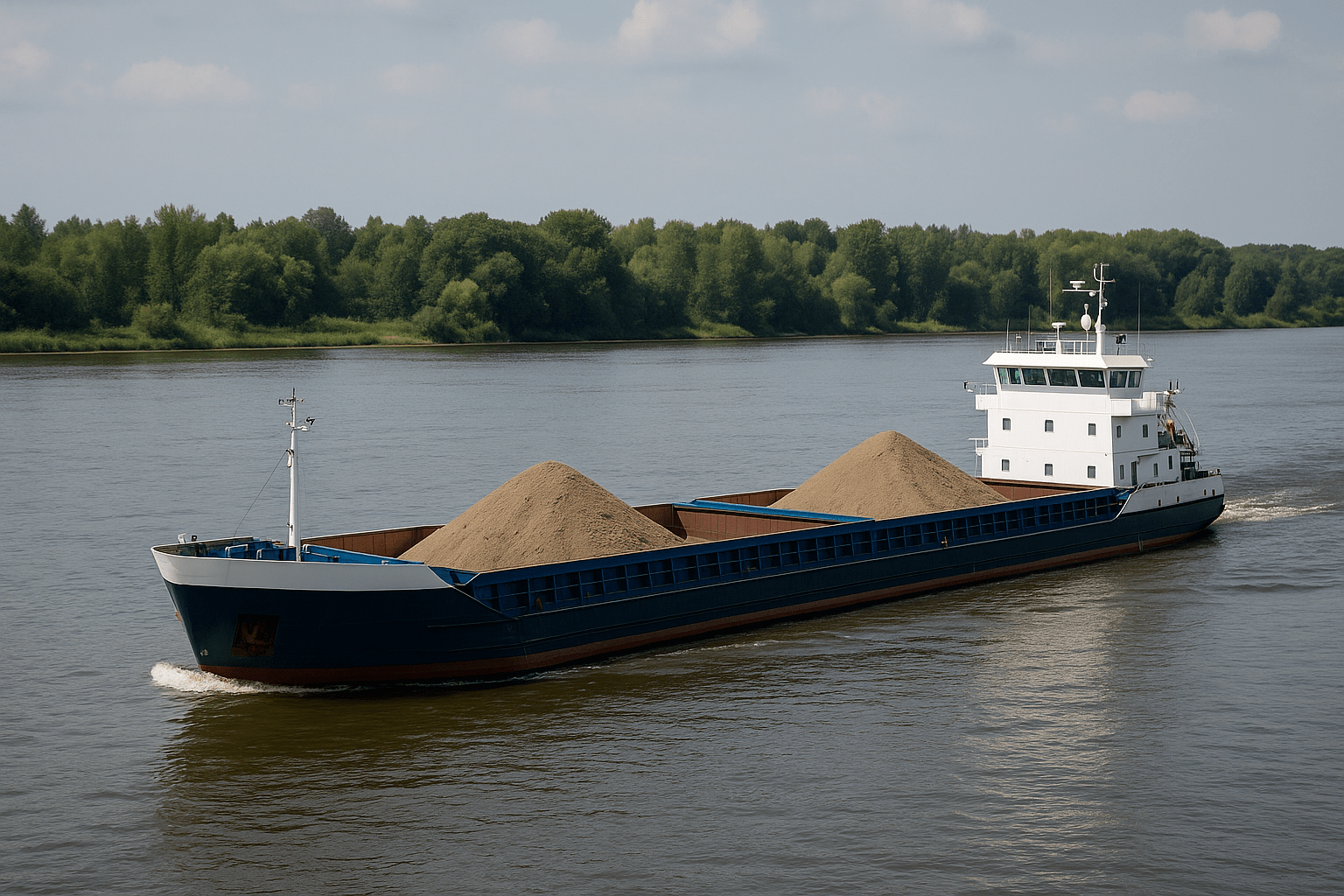 Доставка строительных материалов по реке